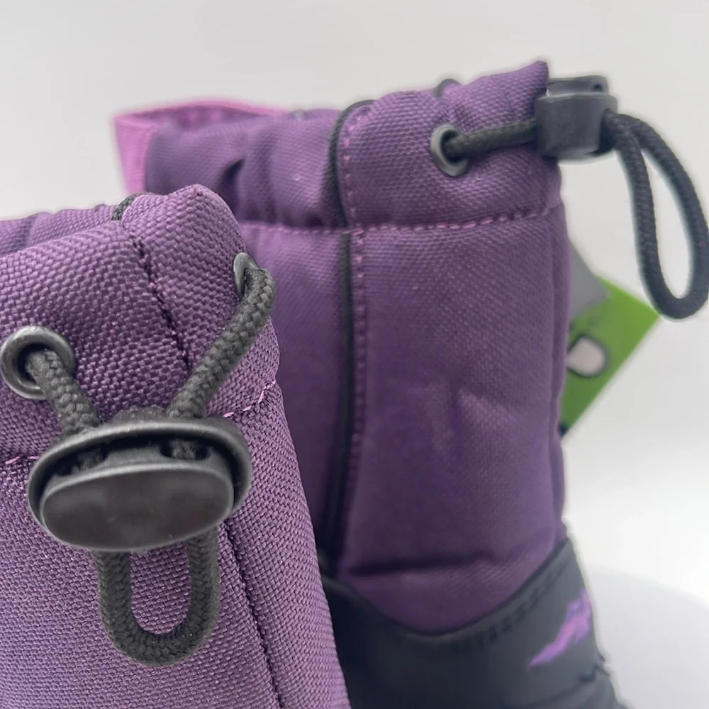 NWT Tundra Kids Thermal Snow Boots – Black/Purple Size 8 - Picture 15 of 15